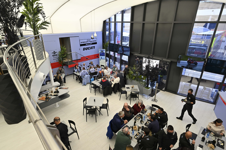 hospitalities are where team members, riders and guests have their meals and relax in MotoGP 